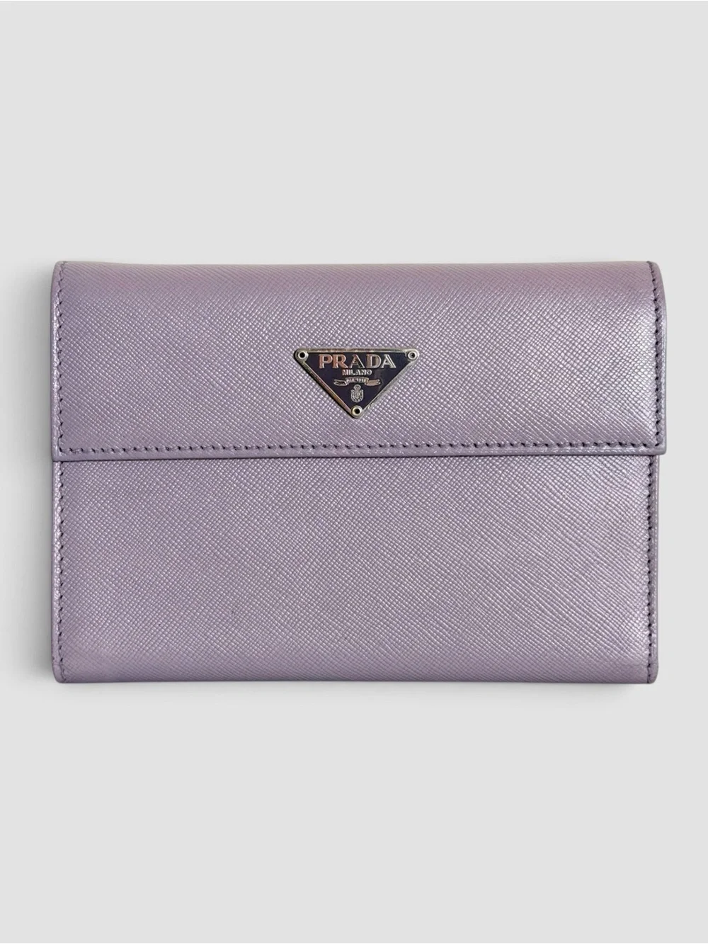 Prada Purple Leather Compact Wallet